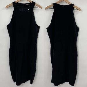 J. Mclaughlin Black Silk Mini Dress Halter Sleeveless Pleated NEW Womens 14